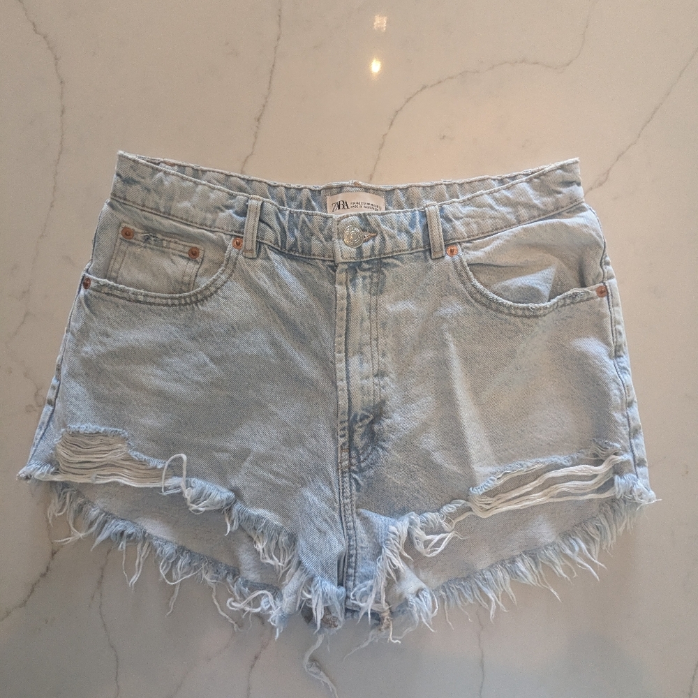 Zara Blue Jean Shorts Casual Denim